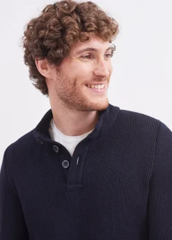 SAINT JAMES Pulls & Gilets*Pull col montant boutonné Bourboule Navy