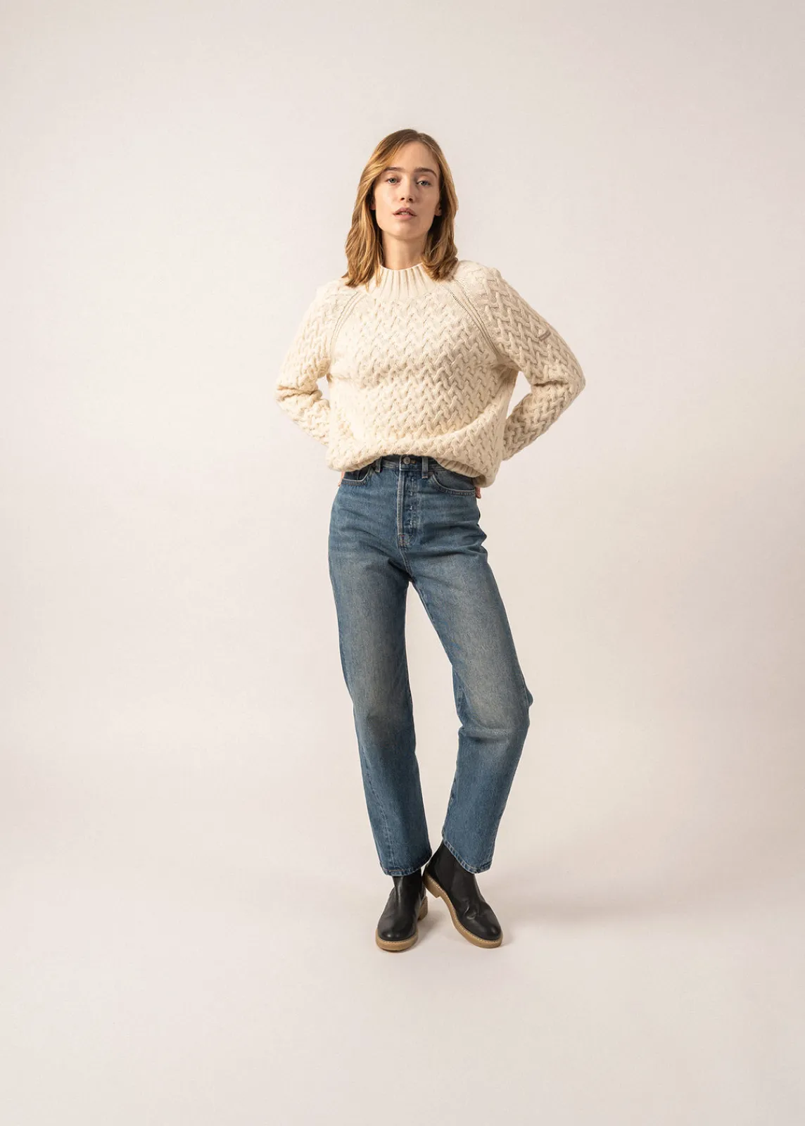 SAINT JAMES Pulls & Gilets*Pull col montant Cardiff Ecume