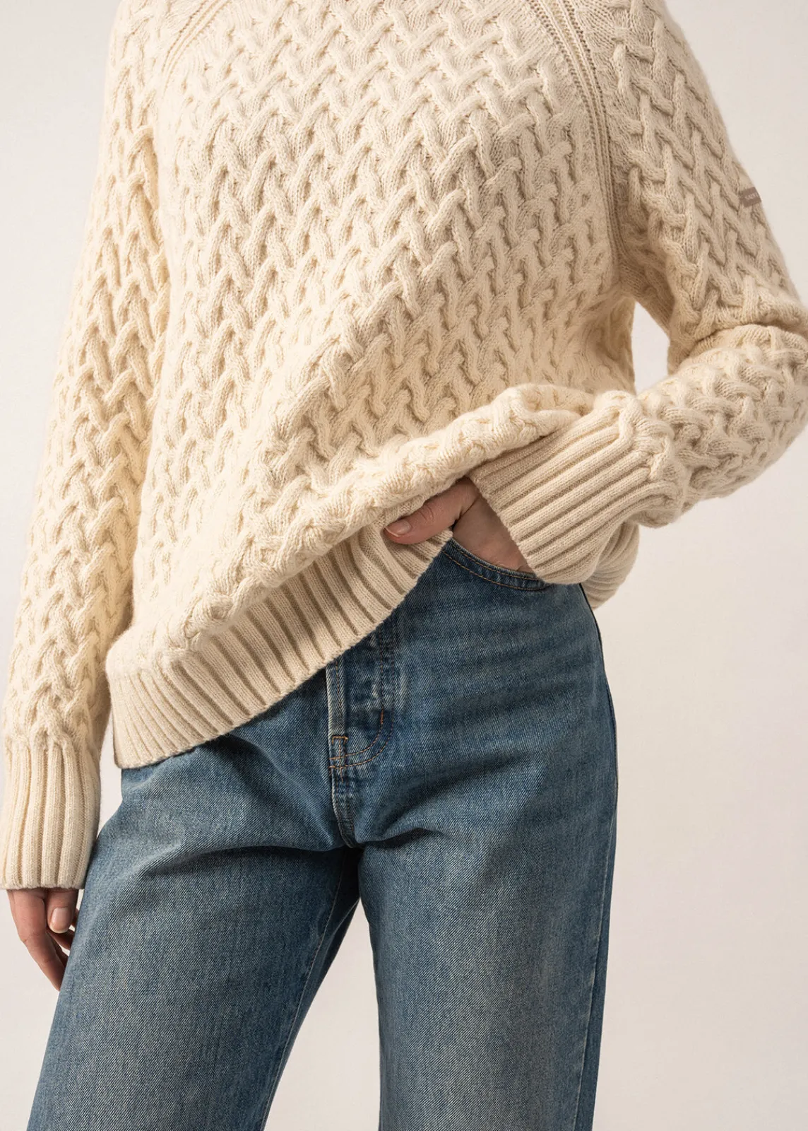 SAINT JAMES Pulls & Gilets*Pull col montant Cardiff Ecume