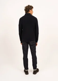 SAINT JAMES Pulls & Gilets*Pull col montant zippé Loup de mer Navy