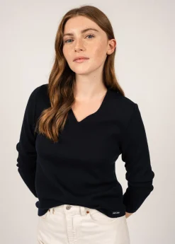 SAINT JAMES Pulls & Gilets*Pull col V Bréhat Navy