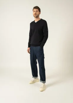 SAINT JAMES Pulls & Gilets*Pull col V Cuirasse Navy