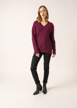 SAINT JAMES Pulls & Gilets*Pull col V Gavarnie Prune