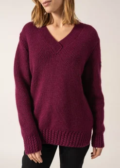 SAINT JAMES Pulls & Gilets*Pull col V Gavarnie Prune