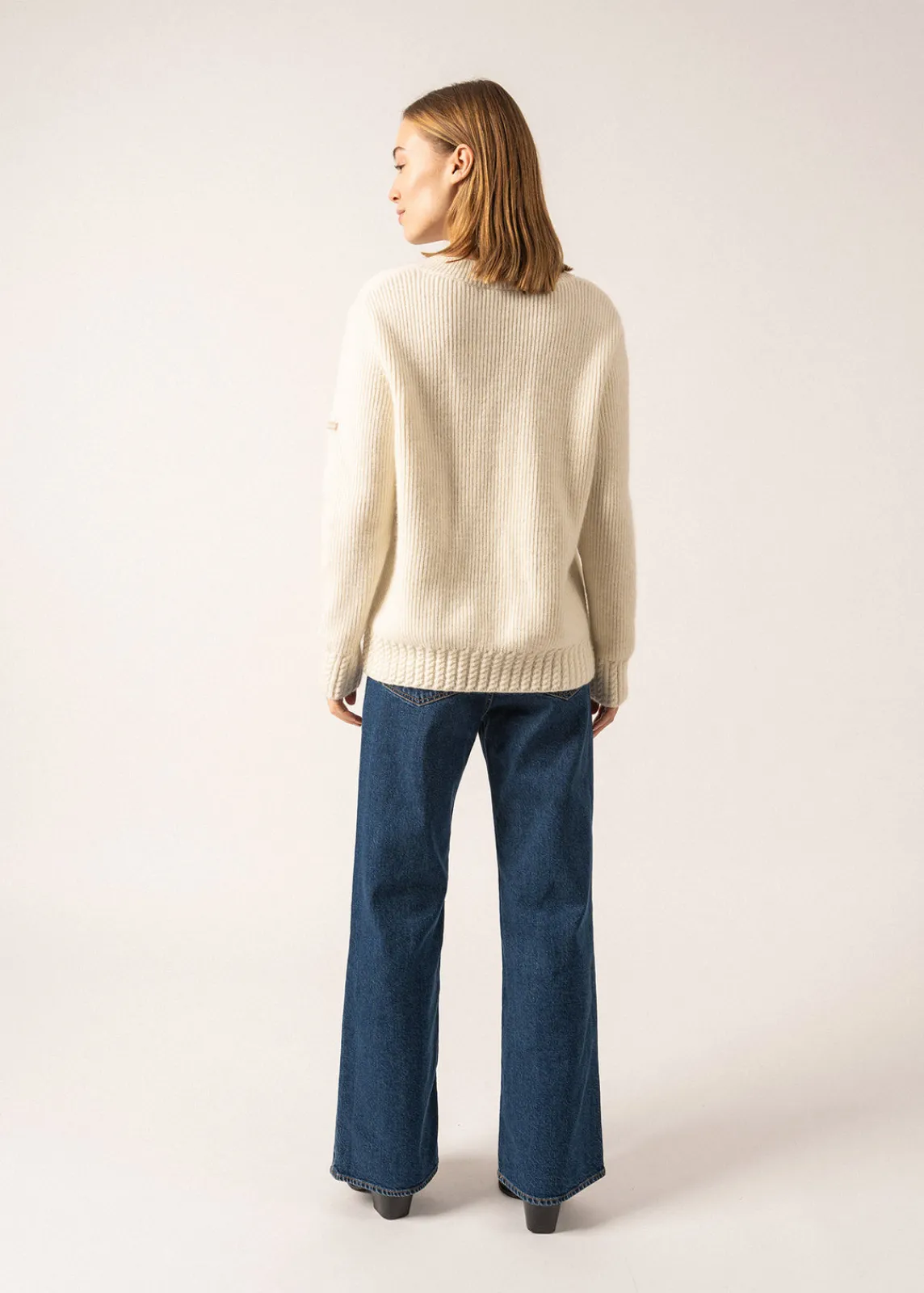 SAINT JAMES Pulls & Gilets*Pull col V Gavarnie Blancd'hiver