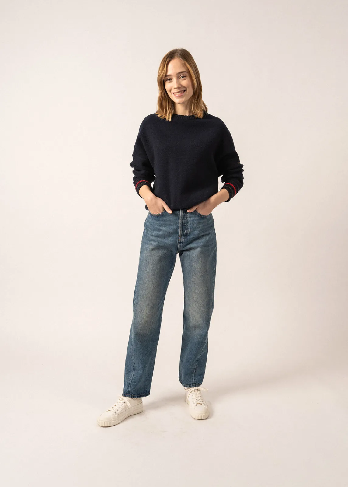 SAINT JAMES Pulls & Gilets*Pull esprit sweat Sélune Marine