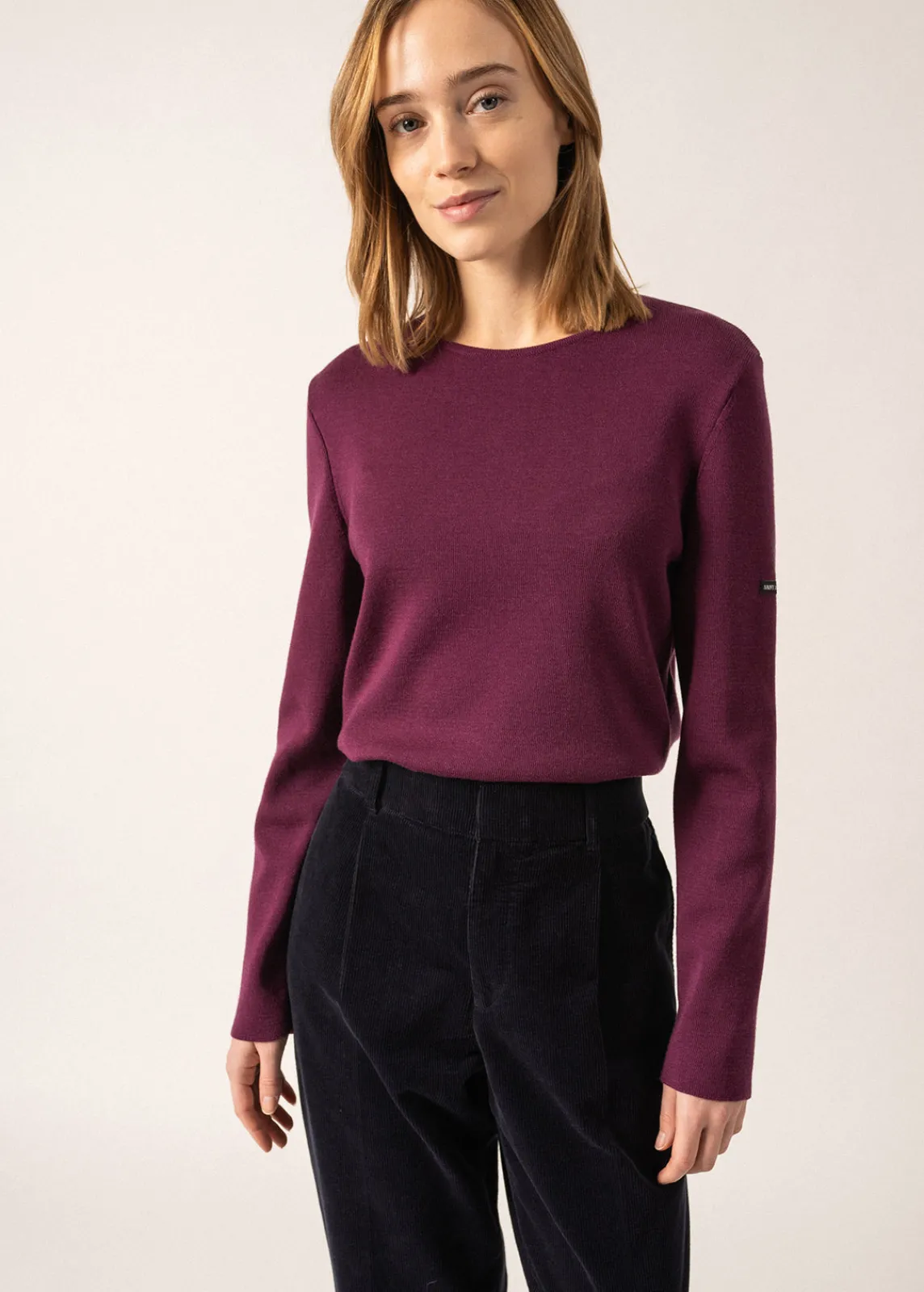 SAINT JAMES Pulls & Gilets*Pull fin Molène Prune