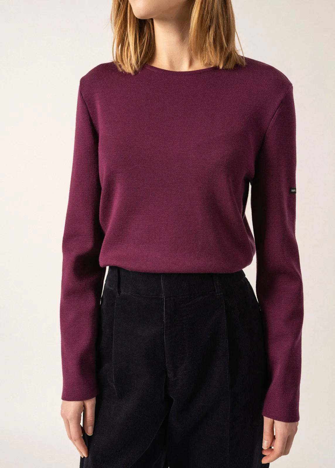 SAINT JAMES Pulls & Gilets*Pull fin Molène Prune