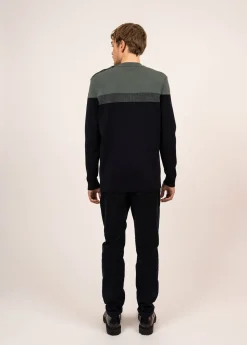 SAINT JAMES Pulls Marins*Pull marin Aquitaine Marine/vegetal
