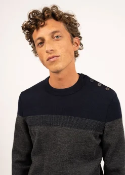 SAINT JAMES Pulls Marins*Pull marin Aquitaine Gris/marine