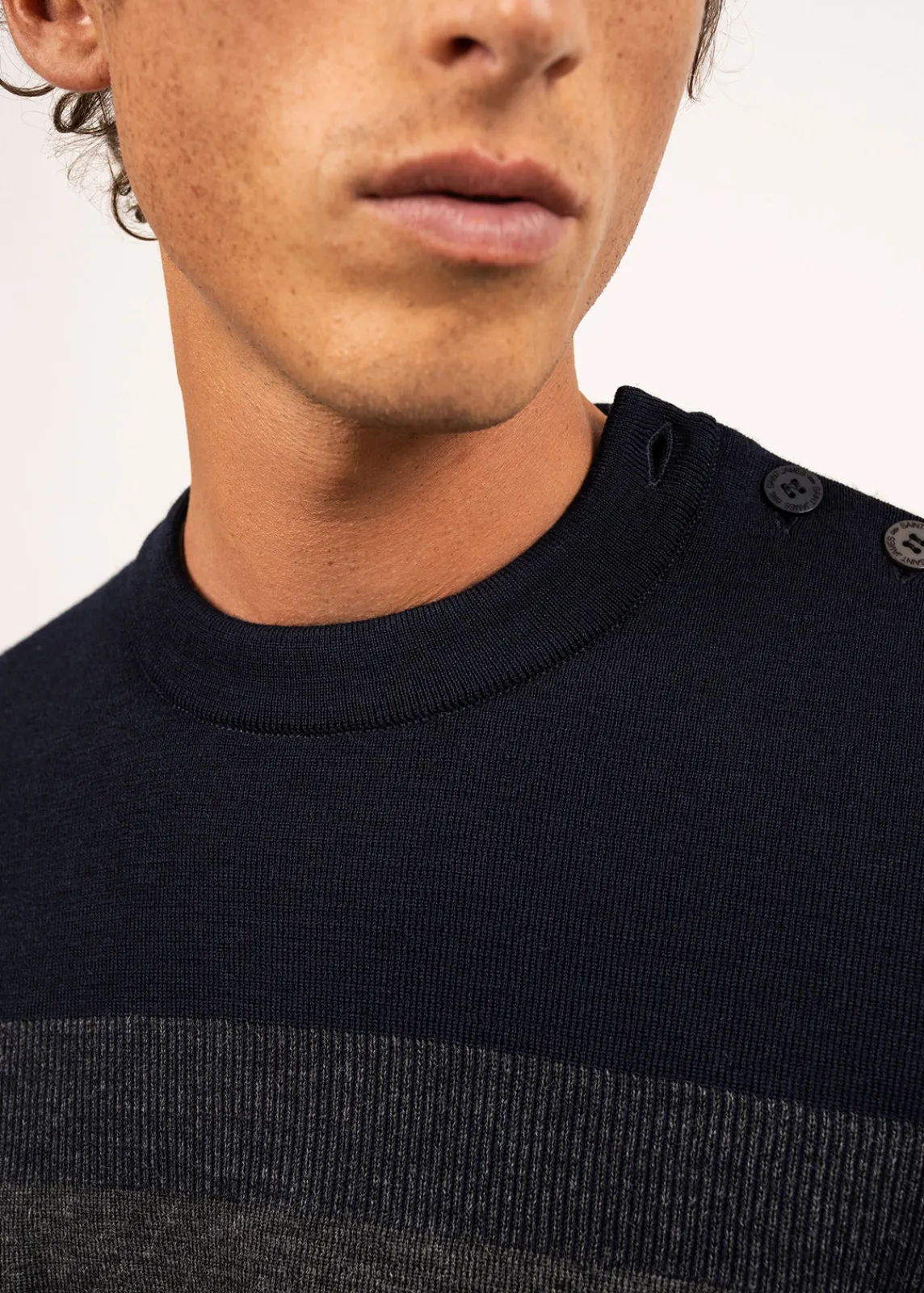 SAINT JAMES Pulls Marins*Pull marin Aquitaine Gris/marine