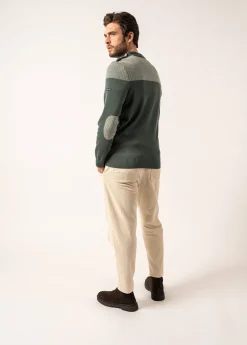 SAINT JAMES Pulls Marins*Pull marin bicolore Dinan Vegetal/ecru