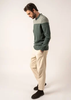 SAINT JAMES Pulls Marins*Pull marin bicolore Dinan Vegetal/ecru