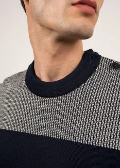 SAINT JAMES Pulls Marins*Pull marin bicolore Dinan Marine/ecru