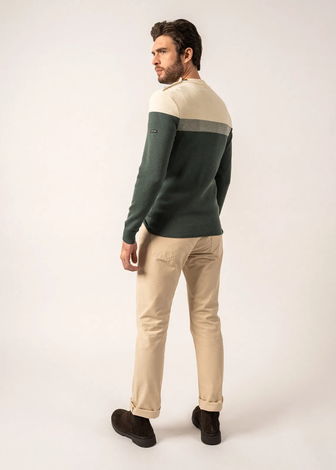 SAINT JAMES Pulls Marins*Pull marin Bretagne Vegetal/ecru