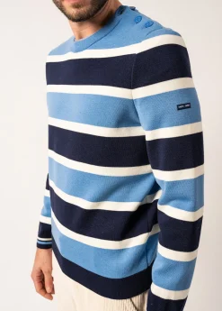 SAINT JAMES Pulls Marins*Pull marin Cancale Campus Oxygene/insigne/ecume