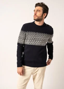 SAINT JAMES Pulls Marins*Pull marin Cancale Escapade Navy/ecume