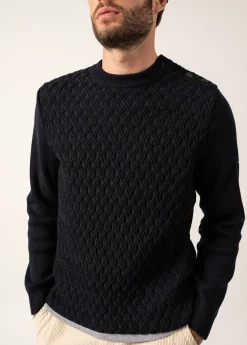 SAINT JAMES Pulls Marins*Pull marin en laine Moirans Navy