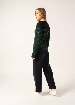 SAINT JAMES Pulls Marins*Pull marin Marée II Lurex Navy/vert