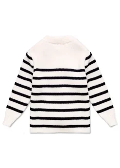 SAINT JAMES Layette*Pull marin rayé bébé Moussaillon Ecume/navy