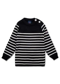 SAINT JAMES Layette*Pull marin rayé bébé Moussaillon Navy/ecume