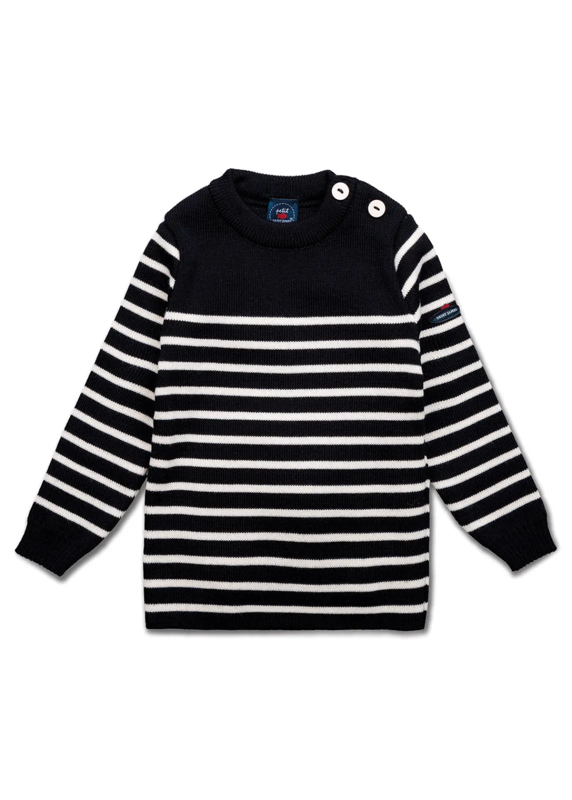 SAINT JAMES Layette*Pull marin rayé bébé Moussaillon Navy/ecume