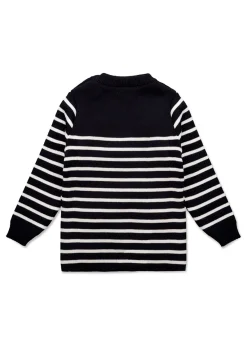 SAINT JAMES Layette*Pull marin rayé bébé Moussaillon Navy/ecume