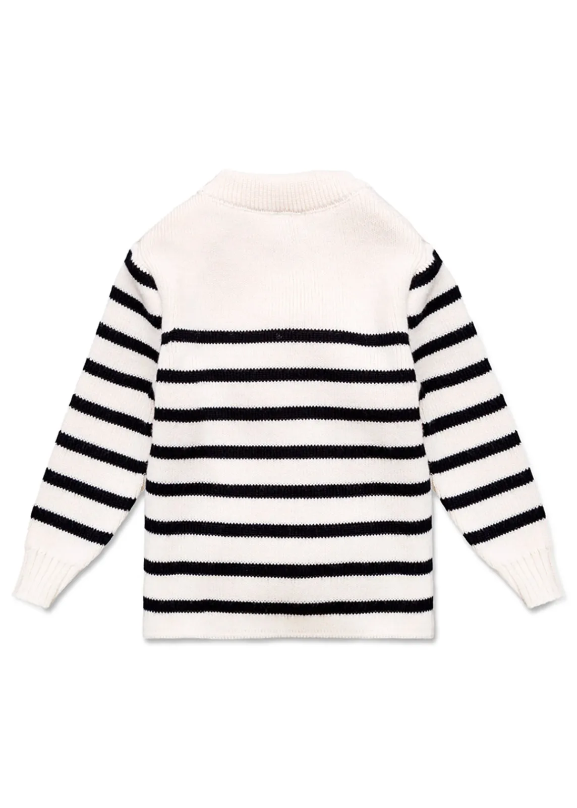 SAINT JAMES Pulls & Gilets*Pull marin rayé bébé Moussaillon Ecume/navy