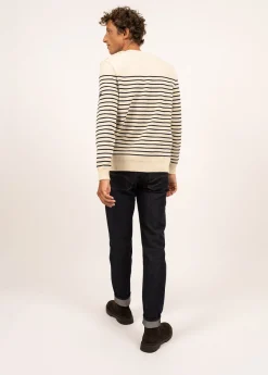 SAINT JAMES Pulls Marins*Pull marin rayé Binic Ecru/marine