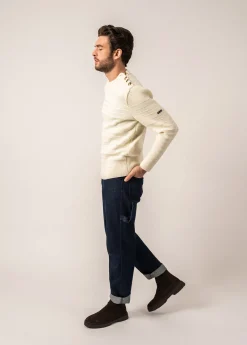 SAINT JAMES Pulls Marins*Pull marin rayé Binic Cap Ecume