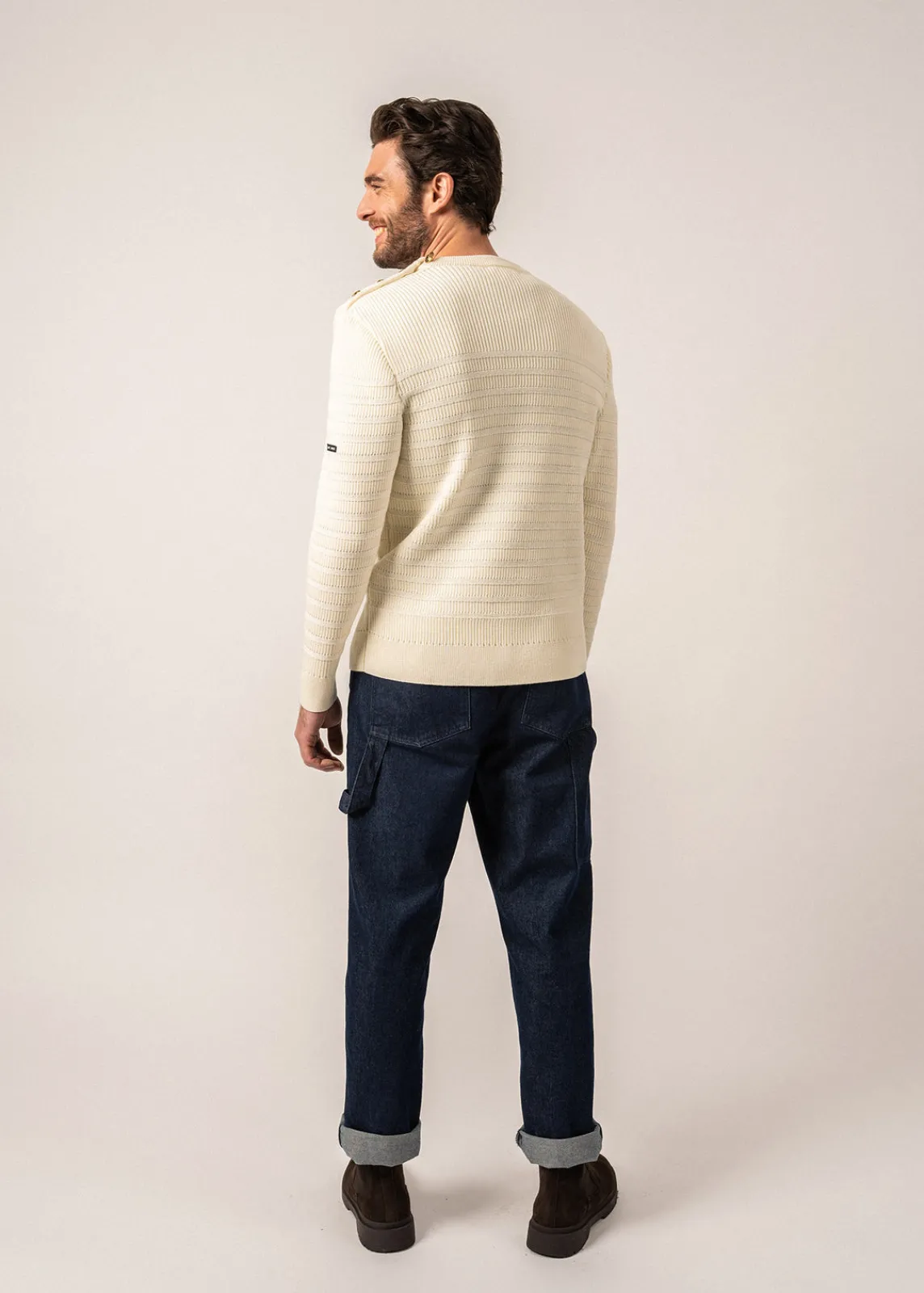 SAINT JAMES Pulls Marins*Pull marin rayé Binic Cap Ecume