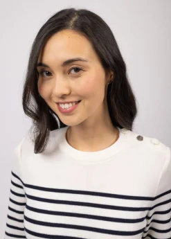 SAINT JAMES Pulls Marins*Pull marin rayé Brégançon Blanc/navy/navy