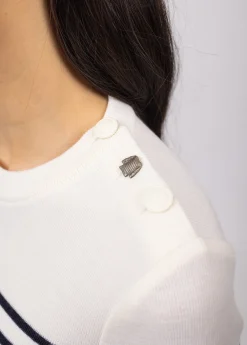 SAINT JAMES Pulls Marins*Pull marin rayé Brégançon Blanc/navy/navy