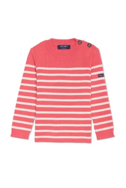 SAINT JAMES Pulls & Gilets*Pull marin rayé enfant Moussaillon Doly/ecume