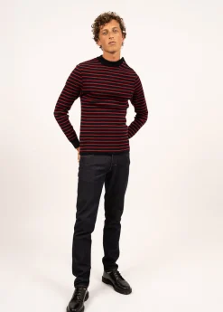 SAINT JAMES Pulls Marins*Pull marin rayé Matelot Navy/medoc