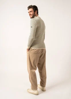 SAINT JAMES Pulls Marins*Pull marin rayé Matelot Ecru/vegetal