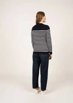 SAINT JAMES Pulls Marins*Pull marin rayé Rochefort Navy/ecume