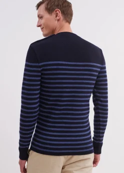 SAINT JAMES Pulls Marins*Pull marin rayé Rochefort Navy/jean
