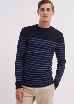 SAINT JAMES Pulls Marins*Pull marin rayé Rochefort Navy/jean