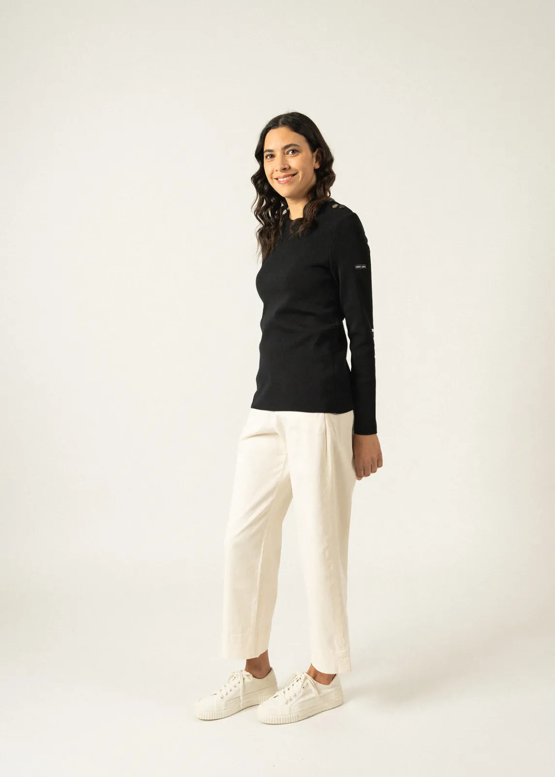 SAINT JAMES Pulls Marins*Pull marin uni Brégançon Noir