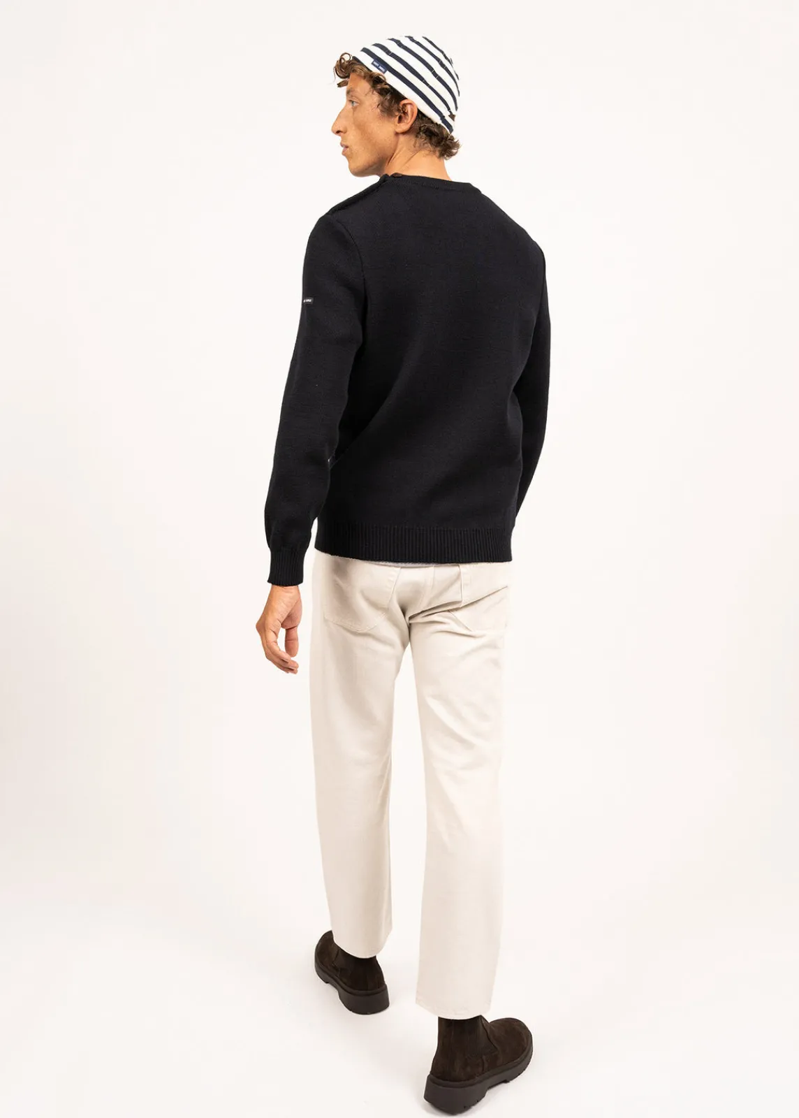 SAINT JAMES Pulls Marins*Pull marin uni Cancale Navy