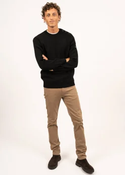 SAINT JAMES Pulls Marins*Pull marin uni Cancale Noir