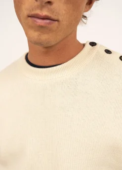 SAINT JAMES Pulls Marins*Pull marin uni Cancale Ecru