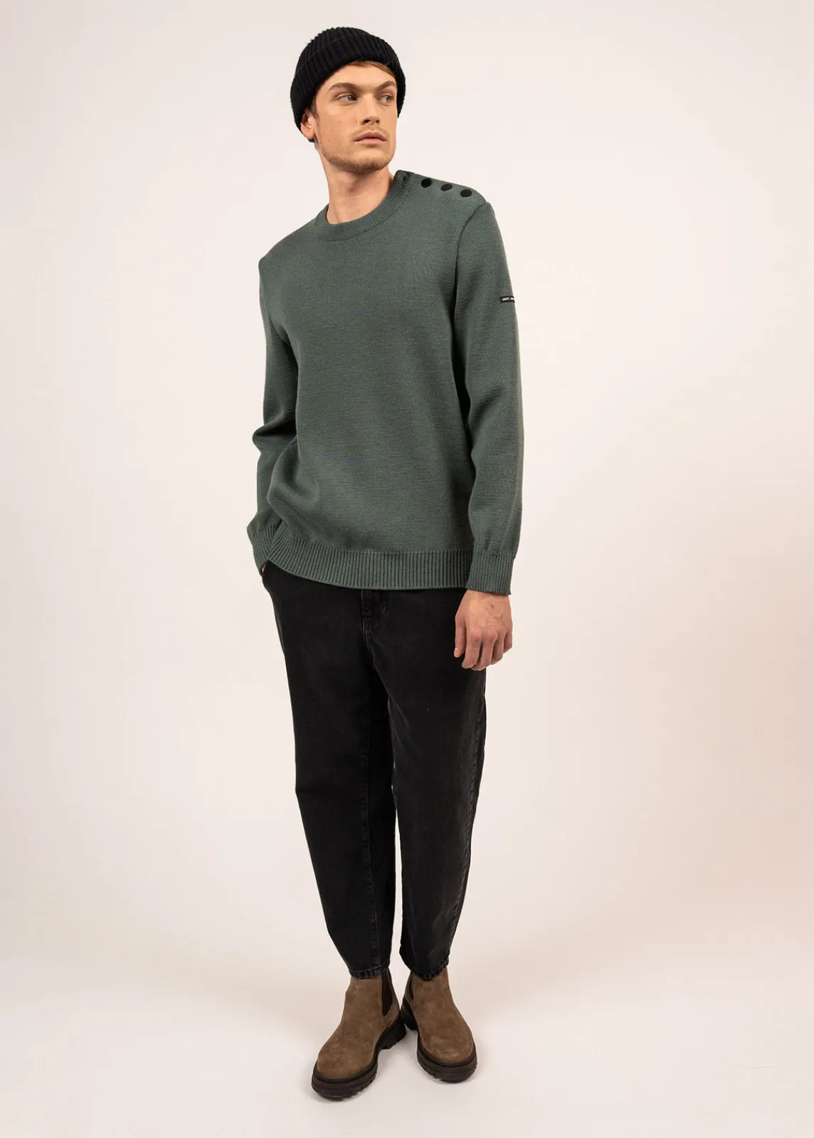 SAINT JAMES Pulls Marins*Pull marin uni Cancale Vegetal