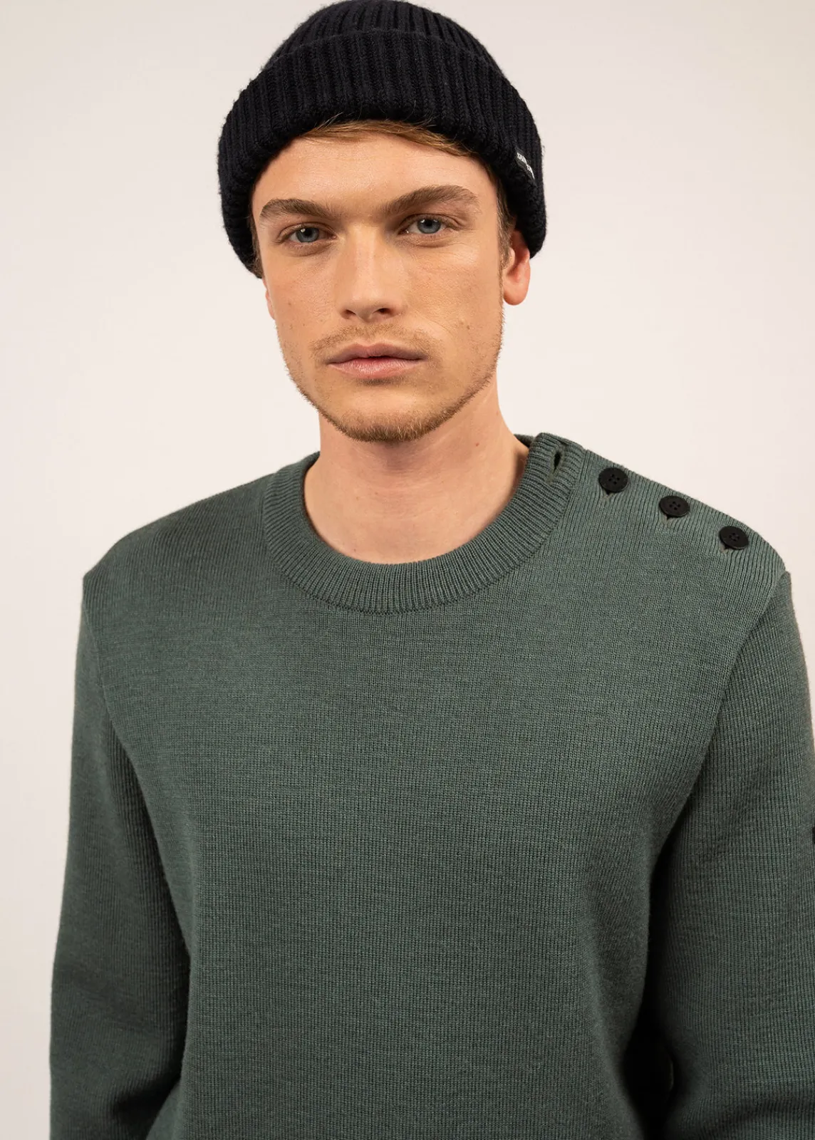 SAINT JAMES Pulls Marins*Pull marin uni Cancale Vegetal