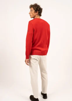 SAINT JAMES Pulls Marins*Pull marin uni Cancale Rouge