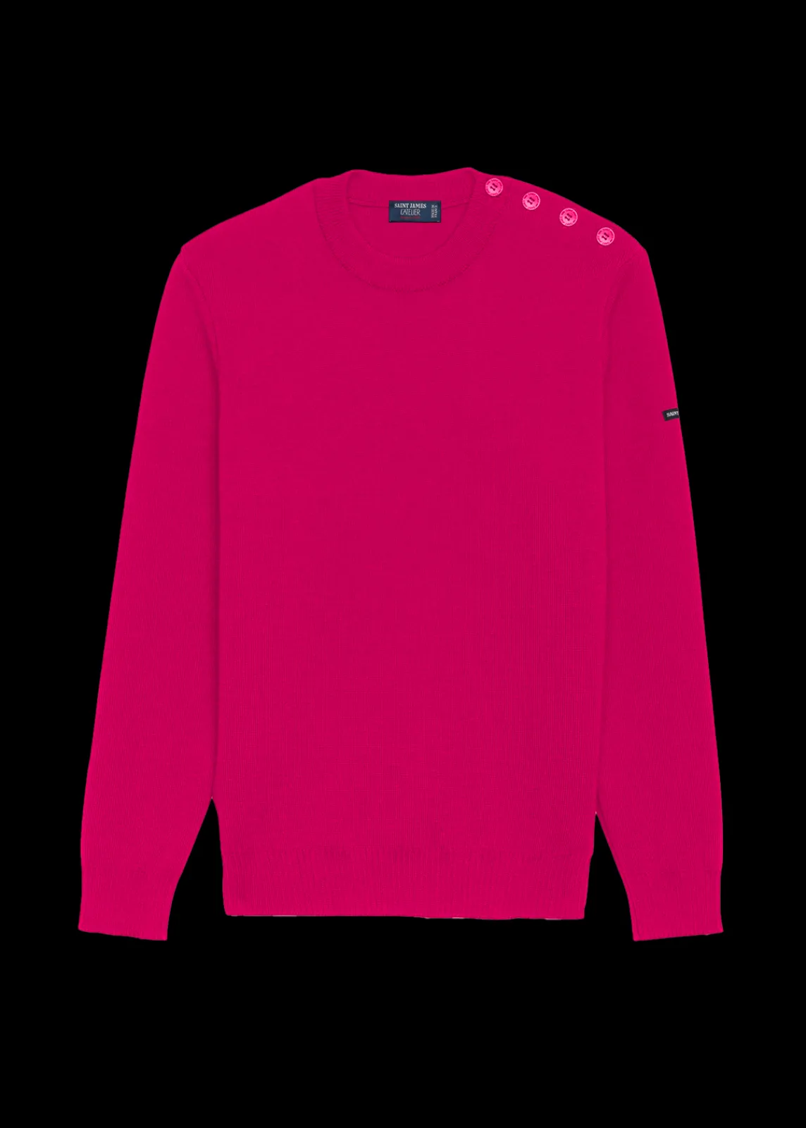 SAINT JAMES Pulls Marins*Pull marin uni Cancale Magentapop/magenta