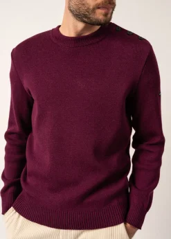 SAINT JAMES Pulls Marins*Pull marin uni Cancale Prune