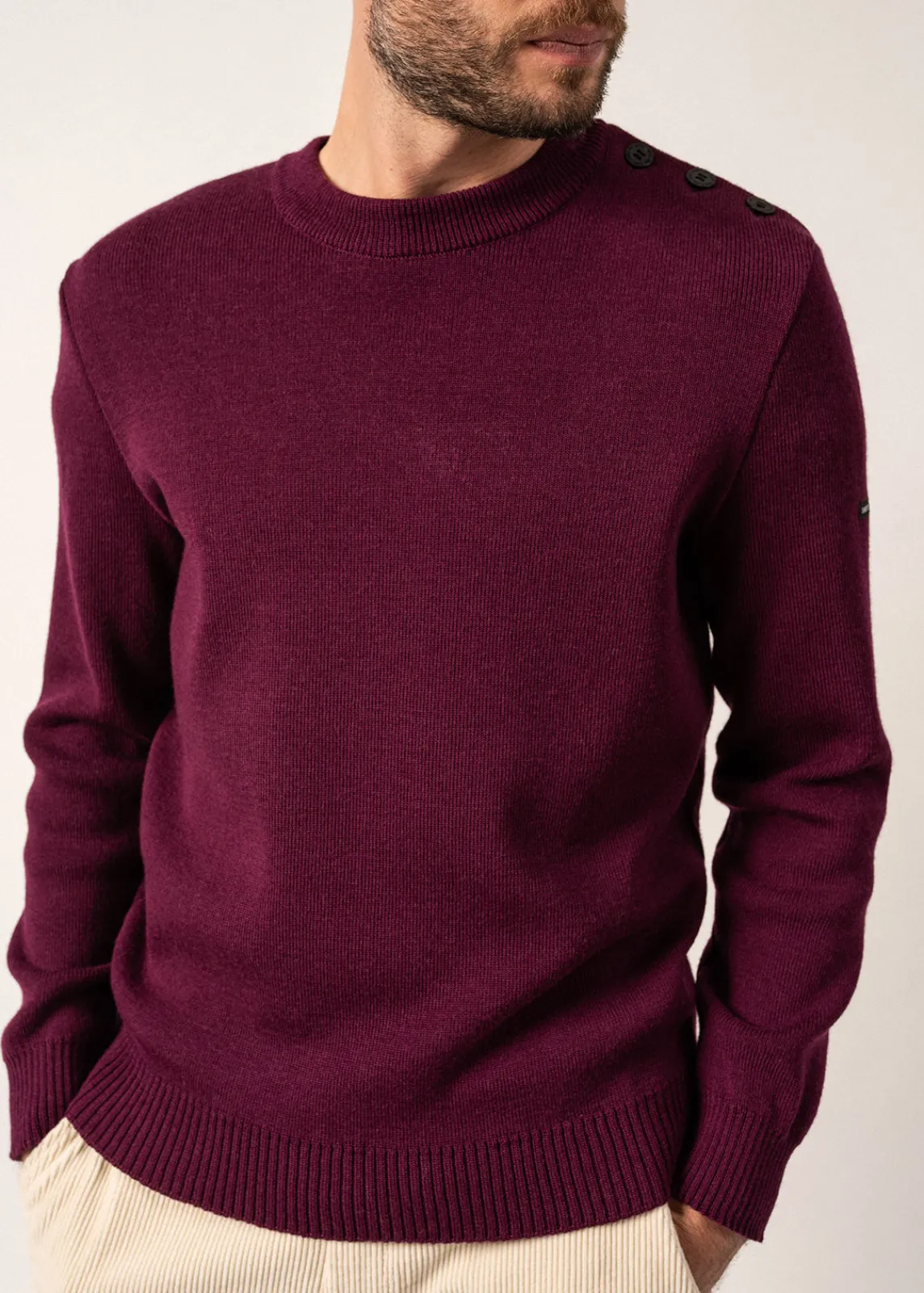 SAINT JAMES Pulls Marins*Pull marin uni Cancale Prune