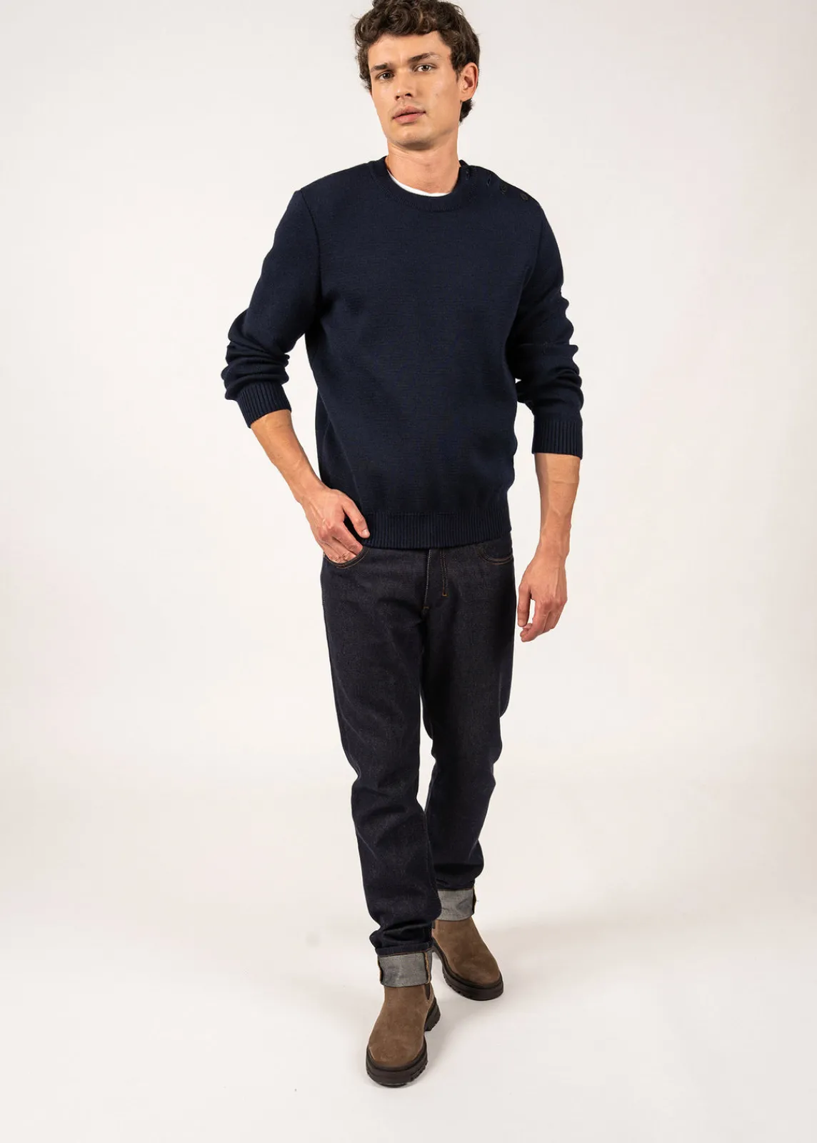 SAINT JAMES Pulls Marins*Pull marin uni Cancale Marine